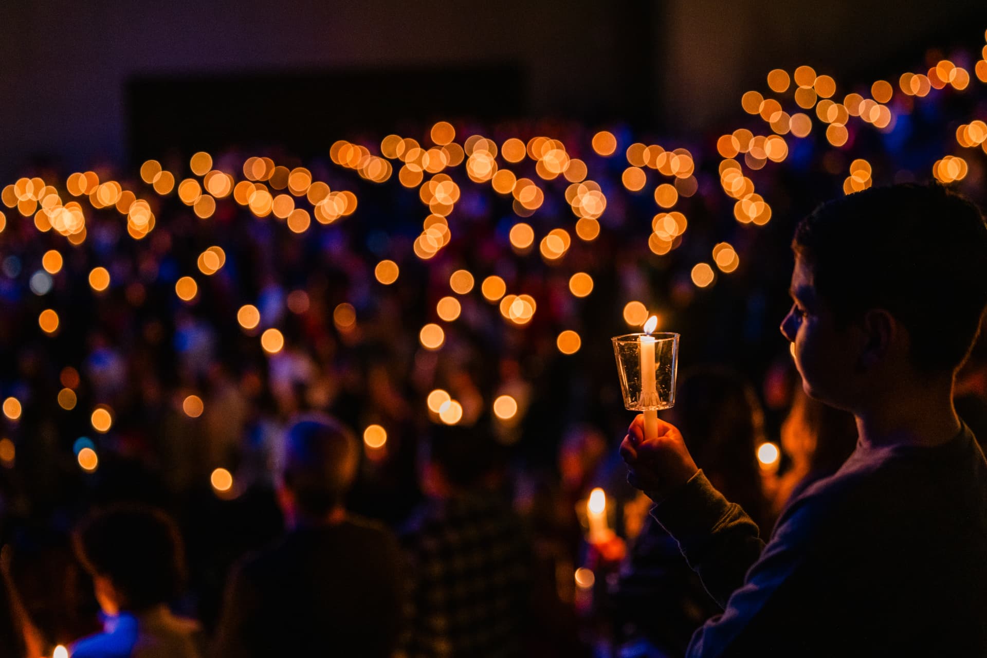 The church gathered for a candlelight celebration